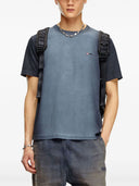 Diesel t ajuste Q2 Camisa Características de la camiseta de algodón negro logotipo de tejido de tejido de algodón en el efecto de gradiente de pecho