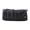 Padded Cylinder Bag In Black Leather