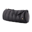 Padded Cylinder Bag In Black Leather