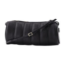 Padded Cylinder Bag In Black Leather