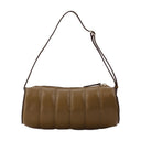 Padded Cylinder Bag In Brown Leather