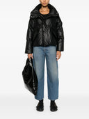 Mm6 Maison Margiela Down Jacket con cuello con embudo
