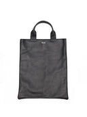 La Rose La Rose Leather Shopping Bag Black