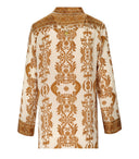 Pahiesa Formentera Gold Shirt With Mandarin Collar