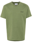 Off White Crew Neck T Shirt With Short Sleeves