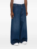 Off White Jeans With Embroidery