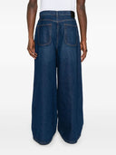 Off White Jeans With Embroidery