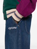 Off White Jeans With Embroidery