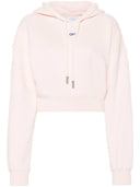 Av hvit rosa bomullsavlingssweatshirt