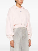 Av hvit rosa bomullsavlingssweatshirt