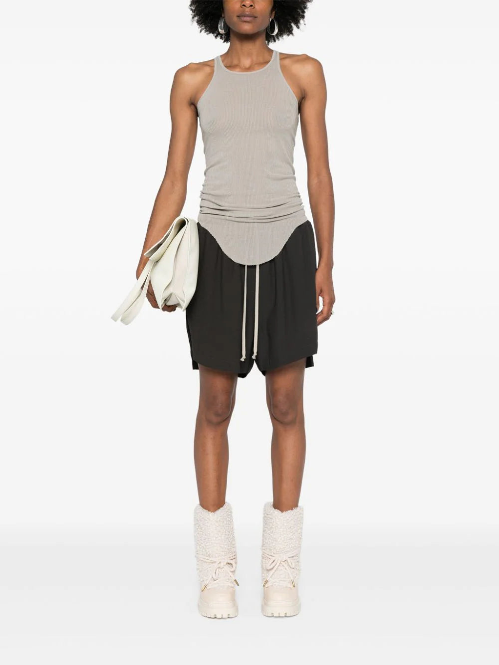 Rick Owens geribbelde tanktop met Olympische halslijn