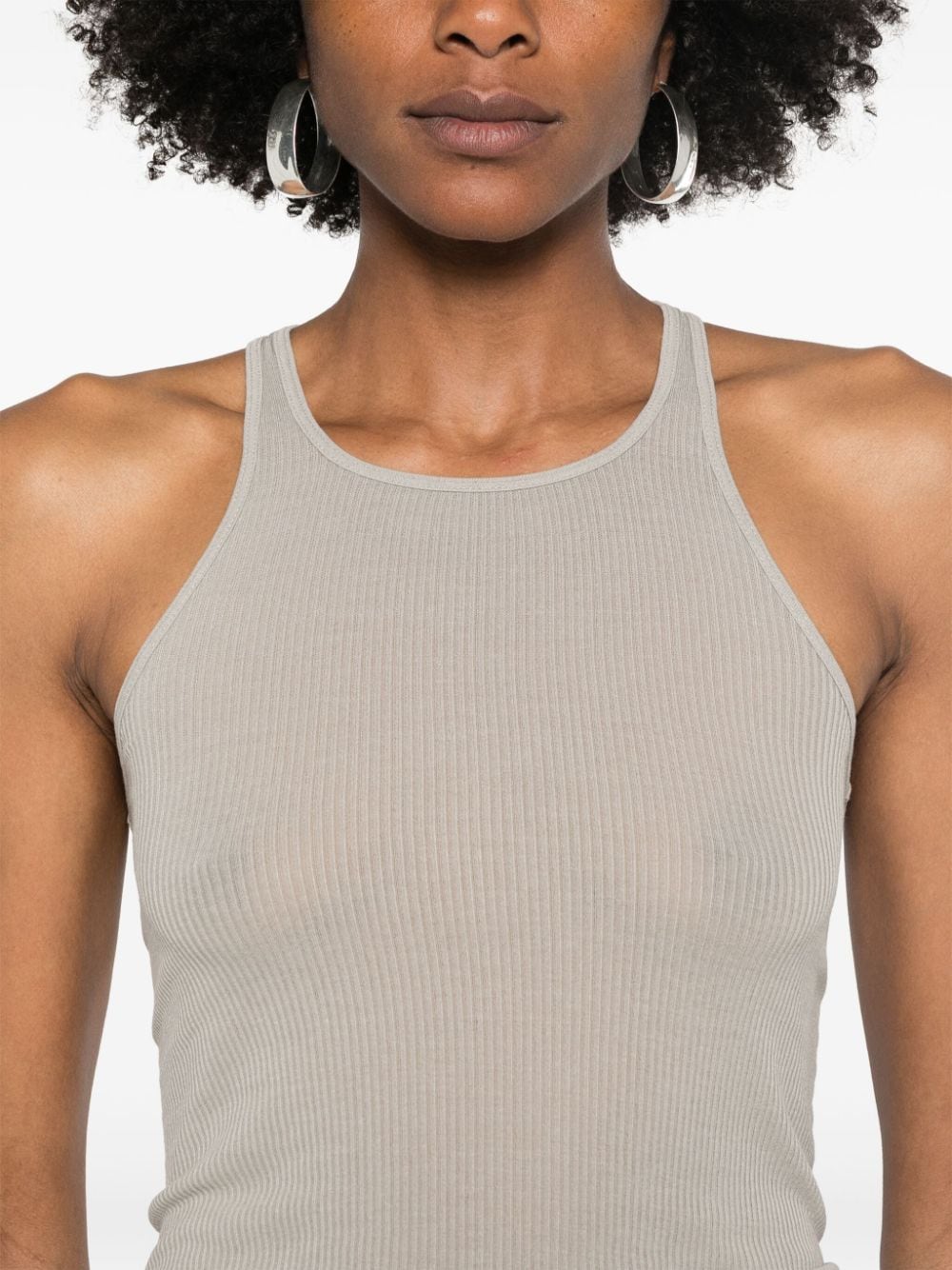 Rick Owens geribbelde tanktop met Olympische halslijn