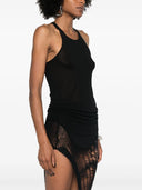 Rick Owens Ribbed Tank Top With Olympic Neckline