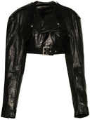 Rick Owens Crop Biker Jacket Without Collar