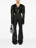 Rick Owens Crop Biker Jacket Without Collar