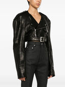 Rick Owens Crop Biker Jacket Without Collar