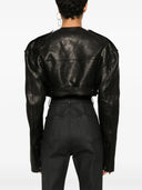Rick Owens Crop Biker Jacket Without Collar