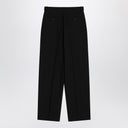 The Row Lilas Trousers In Black Wool And Linen