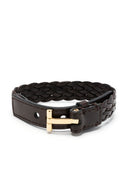 Tom Ford Leather T Plate Bracelet