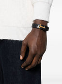 Tom Ford Leather T Plate Bracelet