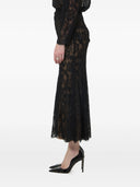 Self Portrait Black Lace Midi Skirt