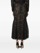 Self Portrait Black Lace Midi Skirt