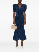 Alessandra Rich Polka Dot Midi Dress