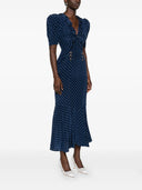 Alessandra Rich Polka Dot Midi Dress