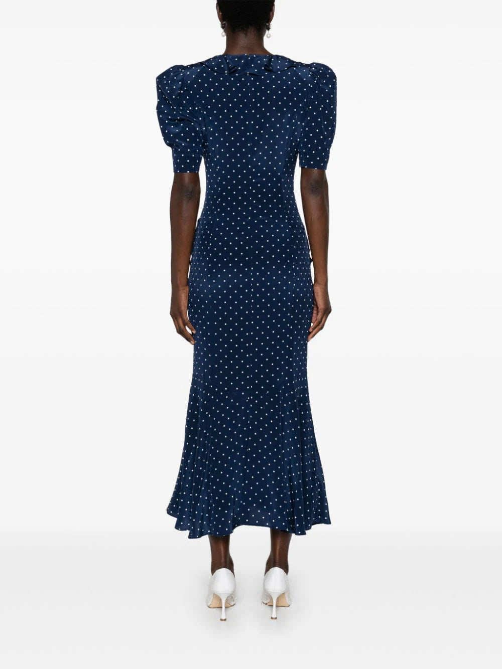 Alessandra Rich Polka Dot Midi Abito