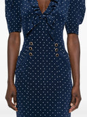 Alessandra Rich Polka Dot Midi Dress