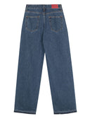 Alessandra Rich Wide Leg Jeans With Rhinestones