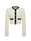 Alessandra Rich Cropped Cardigan In Alpaca Knit