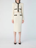 Alessandra Rich Cropped Cardigan In Alpaca Knit