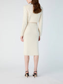 Alessandra Rich Cropped Cardigan In Alpaca Knit