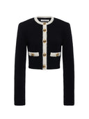 Alessandra Rich Cropped Cardigan In Alpaca Knit