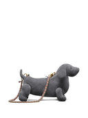 Thom Browne Hector Baguette Bag W/ Rwb Woven Chain In Calf Suede Leather