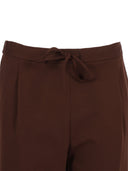 Fabiana Filippi Pantalone Jogging Con Pinces In Jersey Punto Milano Color Ebano