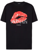 Balmain T Shirt z nadrukiem pocałunkowym
