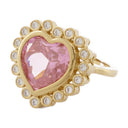 N Dia Heart Ring 3, Pink/Gold Plated