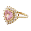 N Dia Heart Ring 1, Rose/Gold Plated