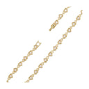 Collier de coeur brillant rond plaqué or