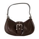 Hobo Brocle Shoulder Bag Osoi Leather Brown