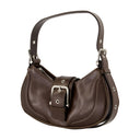 Hobo Brocle Shoulder Bag Osoi Leather Brown