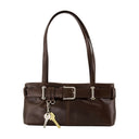 Brocle d'épaule mini sac osoi en cuir marron