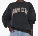 Anine Bing Miles Sweatshirt Anine Bing Leopard Washed Black