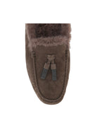 Brunello Cucinelli Flat Suede Mules With Shiny Tassels