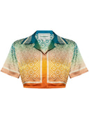 Casablanca Gradient Monogram Crop Top