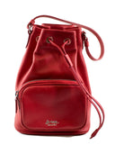 La Rose Leather Satchel Bag Red