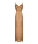Elisabetta Franchi Red Carpet Beige Satin Dress