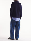 Maison Kitsune` Bold Fox Head Patch Half Zip Ribbed Jumper